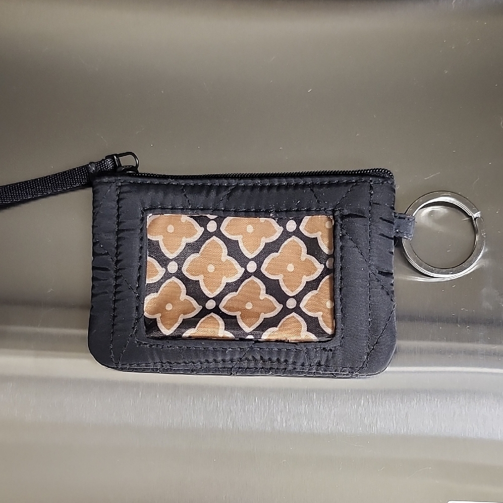 Vera Bradley Black and Tan ID Wallet